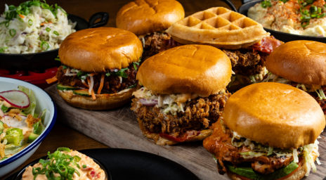 Burgers sur un plateau