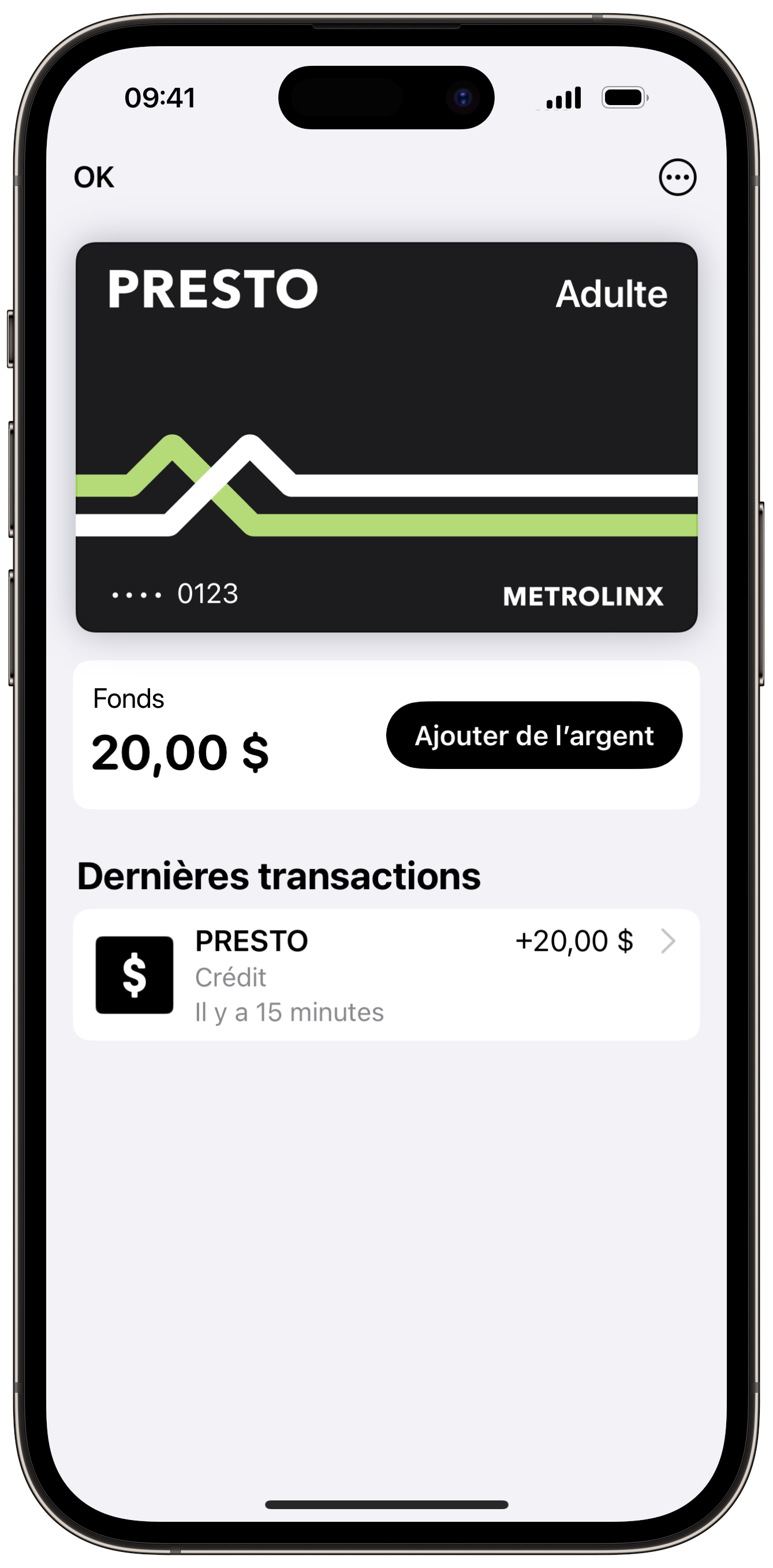 Comment convertir une carte PRESTO physique à l'aide de l'application PRESTO 6 étape capture d'écran